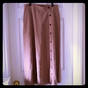 Linen and cotton blend maxi skirt